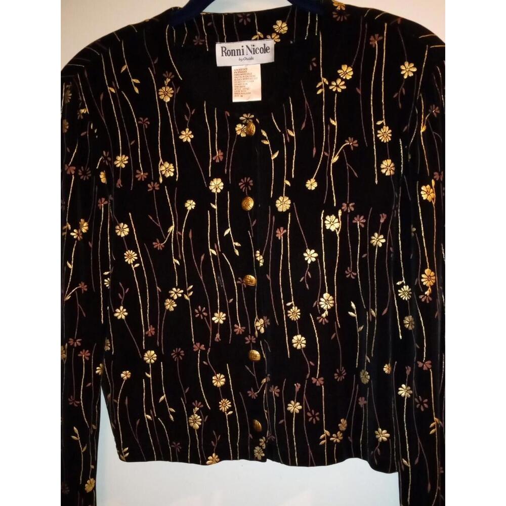 Ronni Nicole WOW! Evening Jacket, Size 10 Black, Gold, Rose Gold NWOT